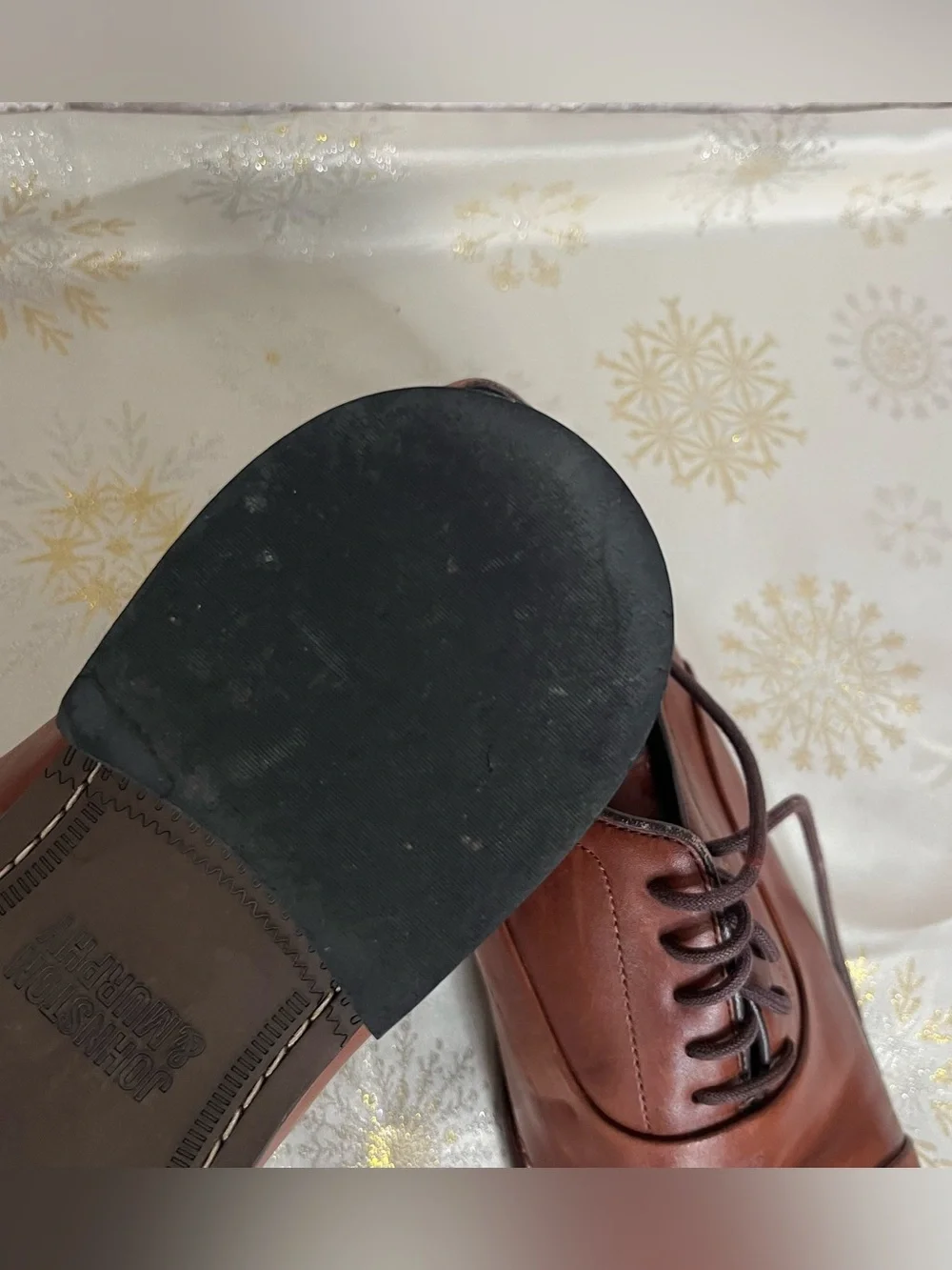 Johnston & Murphy Men's Stockton Cap Toe Brown Oxford Dress Shoes Size 10M